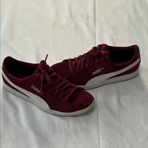 Puma Burgundy Suede Sneakers